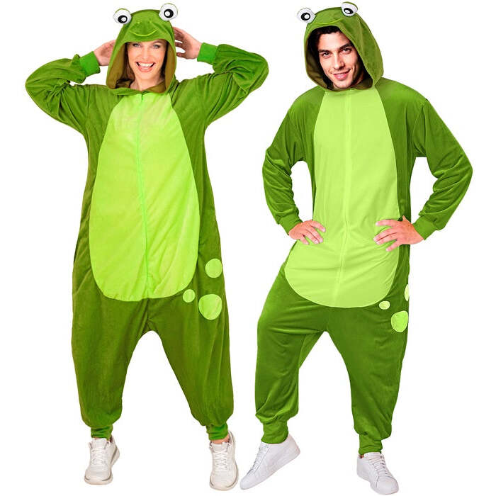 Plush Onesie Frog  Hooded Jumpsuit 