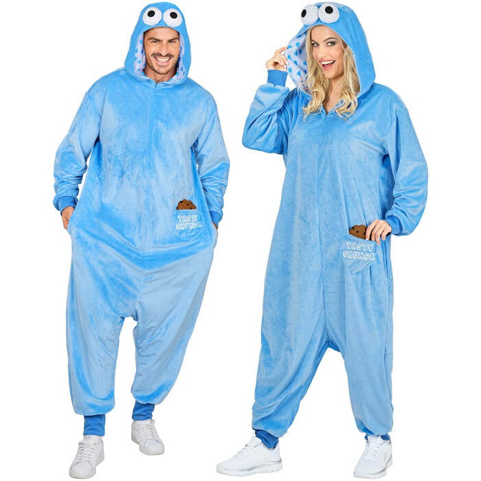 Plush Onesie Sweets Monster  Hooded Jumpsuit, Biscuit 