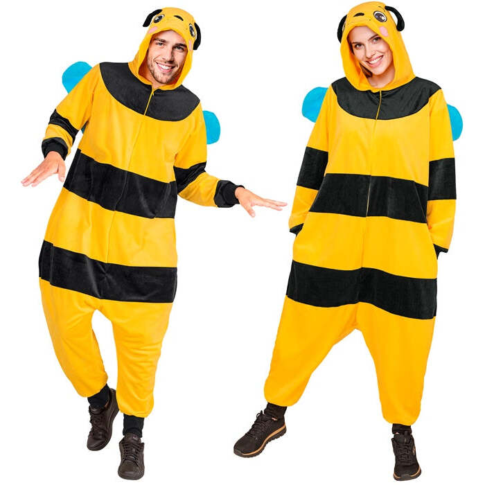 Plush Onesie Bee  Hooded Jumpsuit 