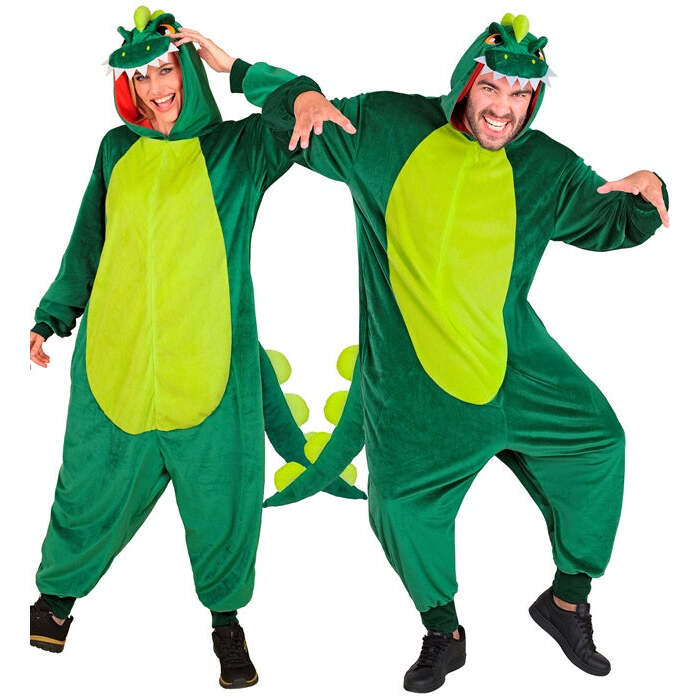 Plush Onesie Dinosaur  Hooded Jumpsuit 