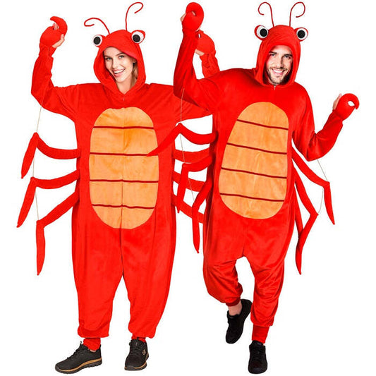 Plush Onesie Lobster  Hooded Jumpsuit 