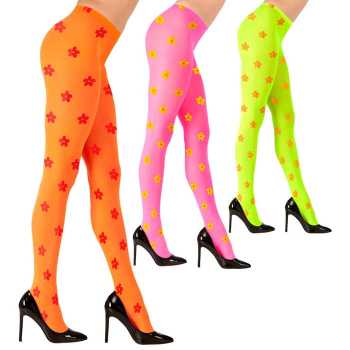 Neon Flowers Pantyhose 40 Den - 3 Colors Ass.