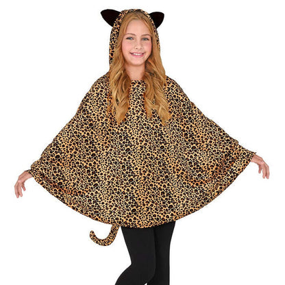 Leopard  Hooded Poncho 