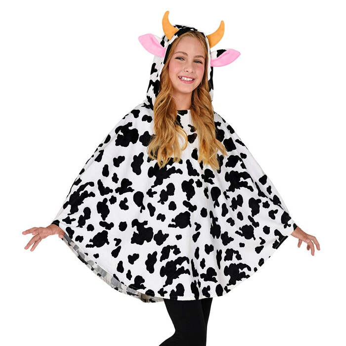 Cow  Hooded Poncho 
