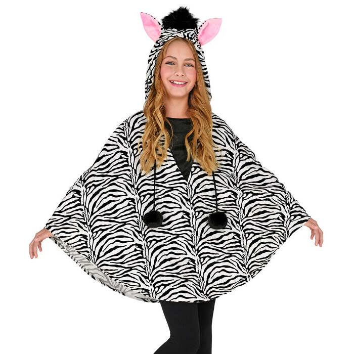 Zebra  Hooded Poncho 
