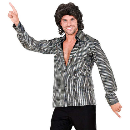The 70S Disco Style - Silver Squares  Shirt 