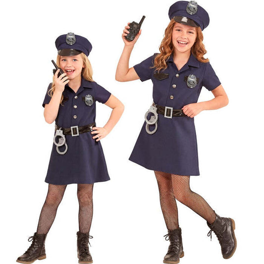 Police Girl  Dress, Belt, Hat, Handcuffs, Radio 