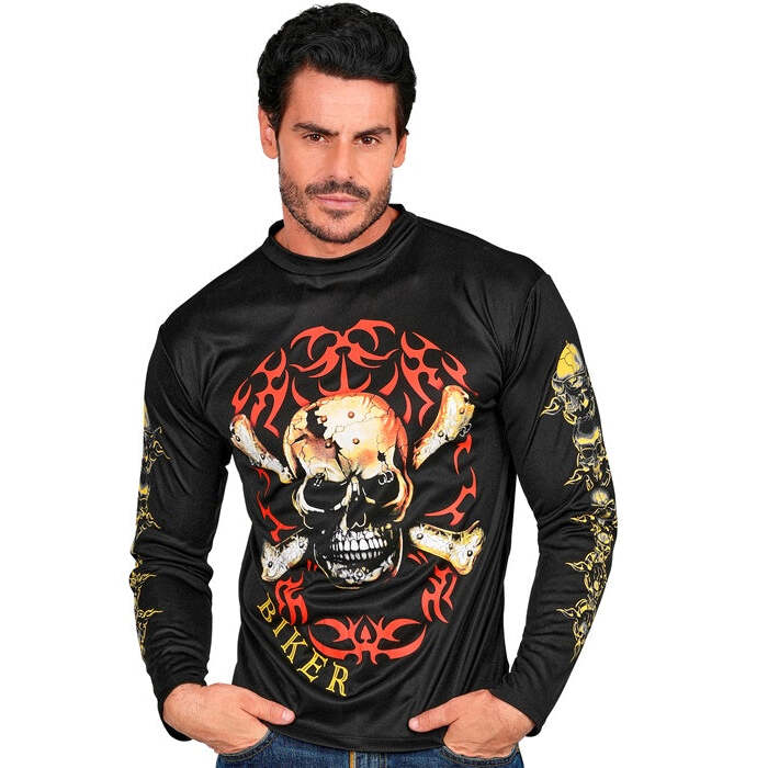 Skull & Crossbones Biker Shirt
