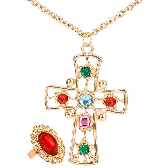 King Set  Necklace With Cross, Ring 