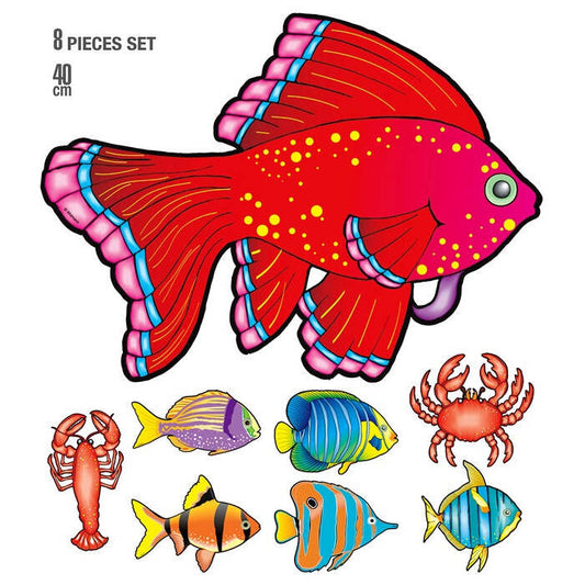 Pk Of 12 Set Of 8 Lobster, Crab & Fish 40 Cm - 8 Styles Ass.