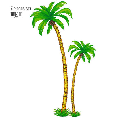 Set Of 2 Palmtrees H 180 And 116 Cm