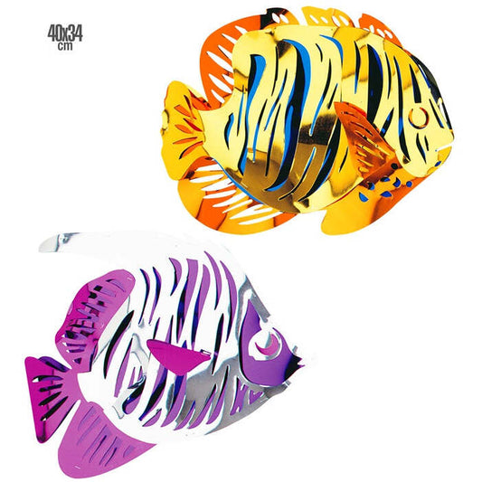 3D Metallic Tropical Fish 40X34 Cm - 2 Colors Ass.