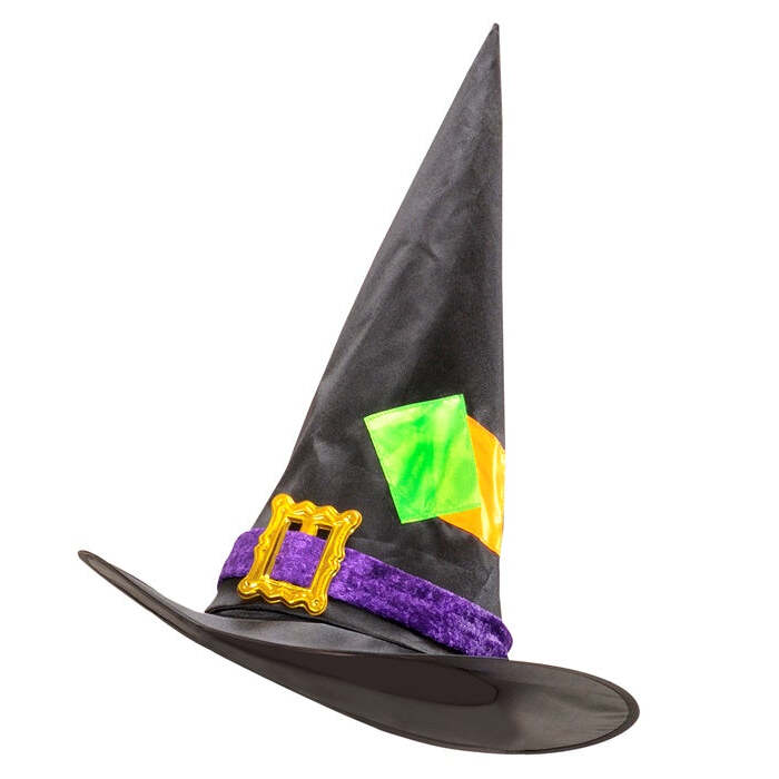 Witch Hat With Patches Satin & Velvet