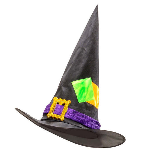 Witch Hat With Patches Satin & Velvet