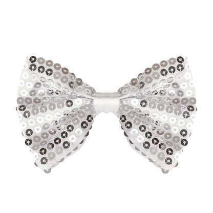 Silver Sequin Bow Tie