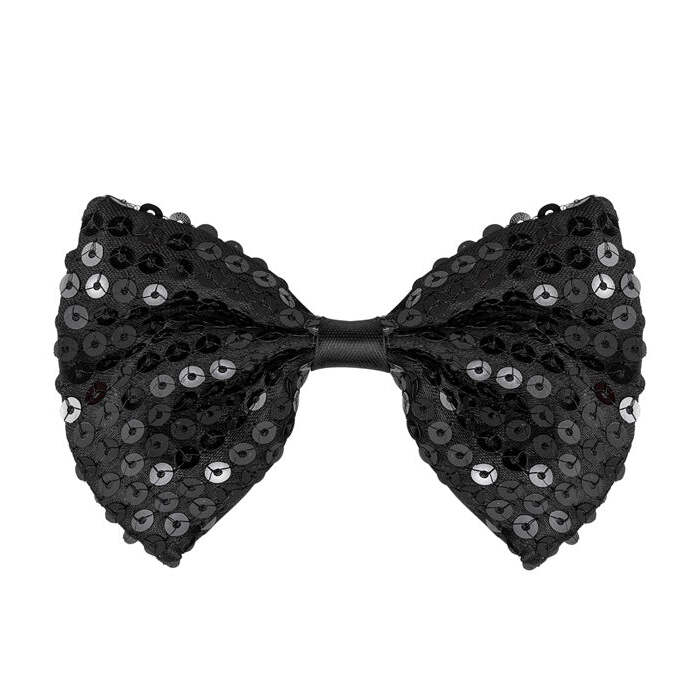 Black Sequin Bow Tie