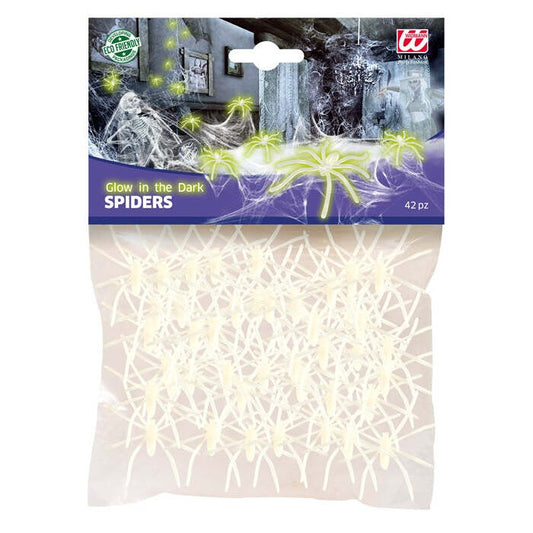 Set Of 42 Glow In The Dark Spiders