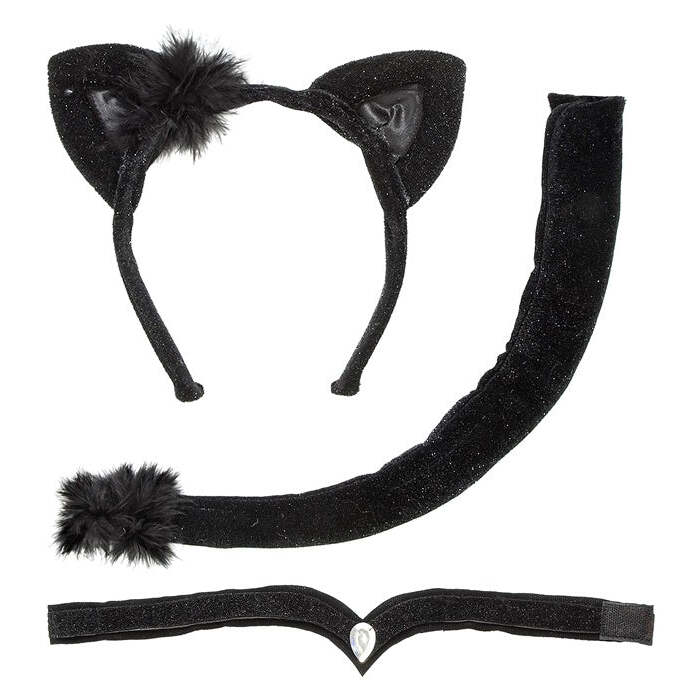 Cat Dress-Up Set  Ears, Choker, Tail 