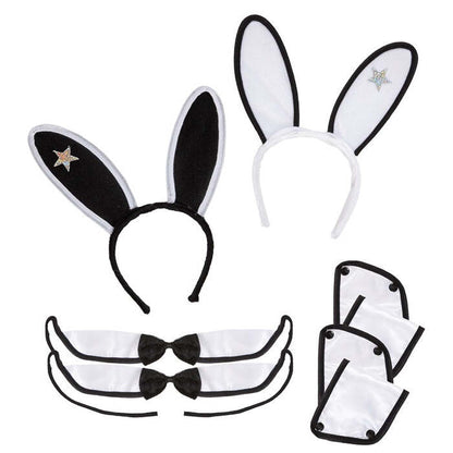 Play-Girl Dress-Up Set  Ears, Collar With Bowtie, Cuffs  2 Colors Ass.