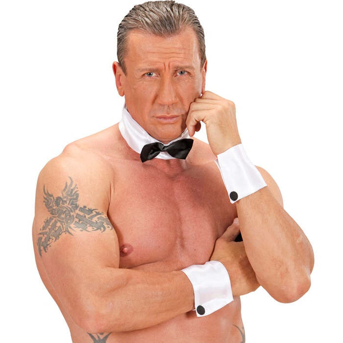 Male Stripper Set  Collar With Bowtie,Cuffs 