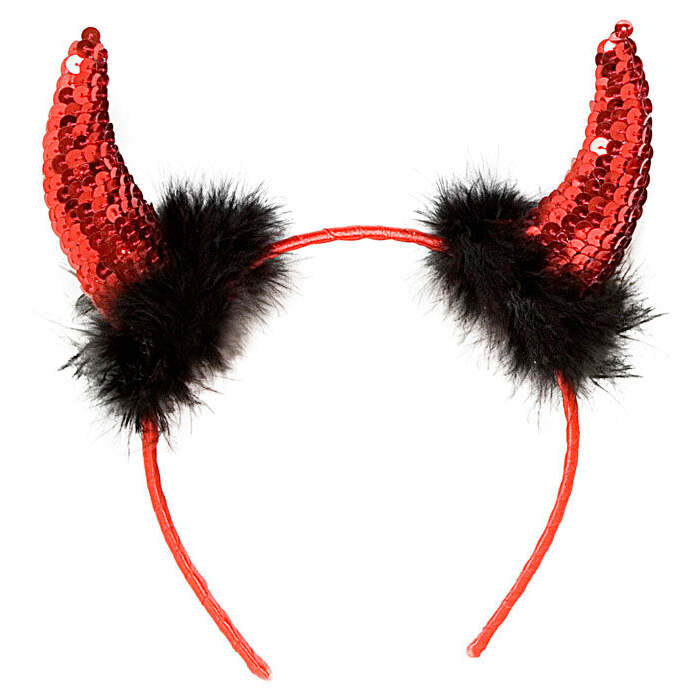 Red Sequin Devil Horns