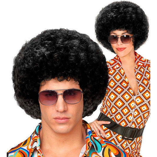 Black Unisex 70S Disco Wig In Polybag
