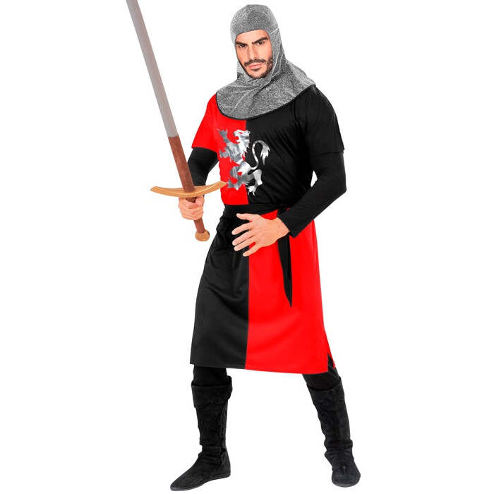 Medieval Warrior - Red  Coat, Belt, Hood 