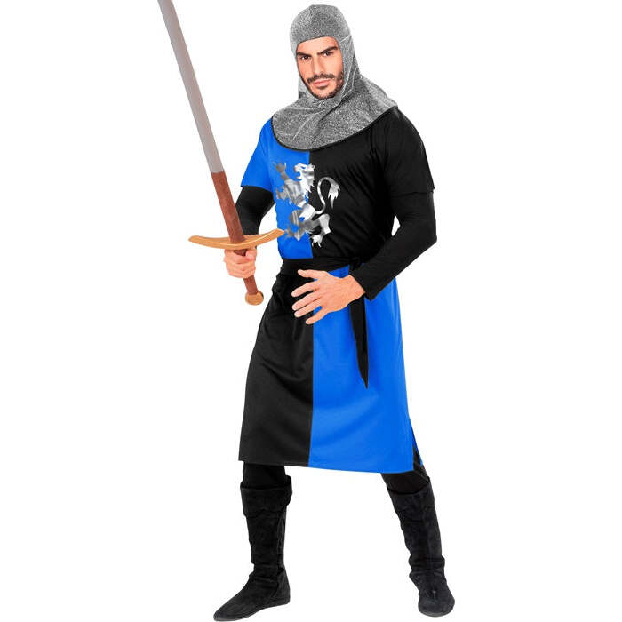 Medieval Warrior - Blue  Coat, Belt, Hood 