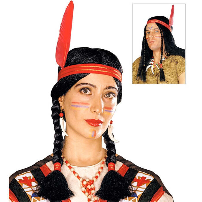 Indian Man & Woman Wig In Polybag - 2 Styles Ass.