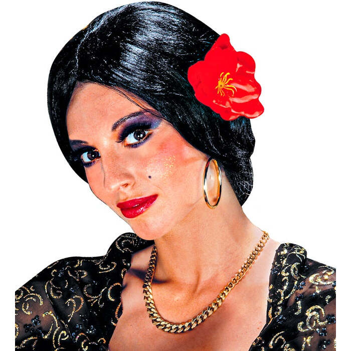 Carmen Wig With Flower In Polybag