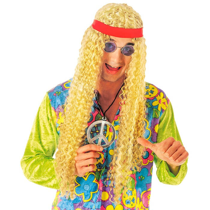 Hippie Wig With Headband In Polybag