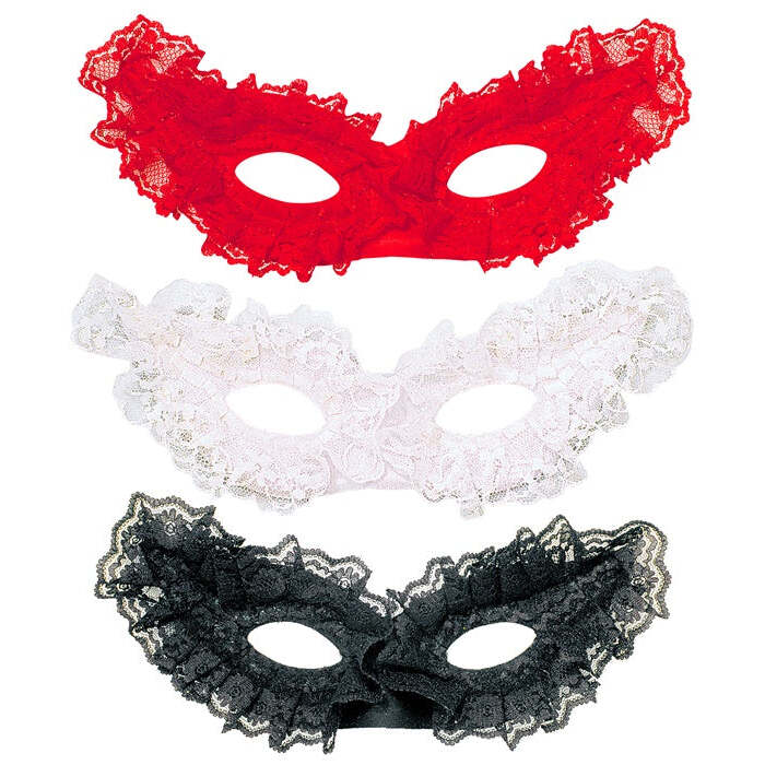 Lace Papillon Eyemask 3 Colors Ass.: Black, Red, White