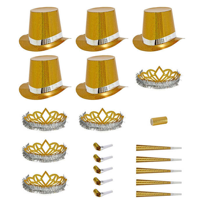 Holographic Gold Las Vegas Party Kit