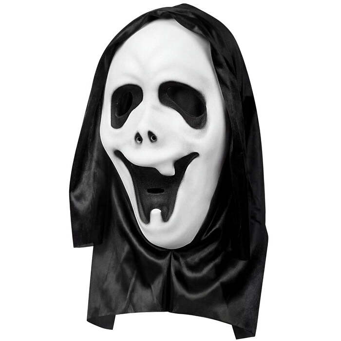 Hooded Ghost Mask With See-Through Net Eyes Eva