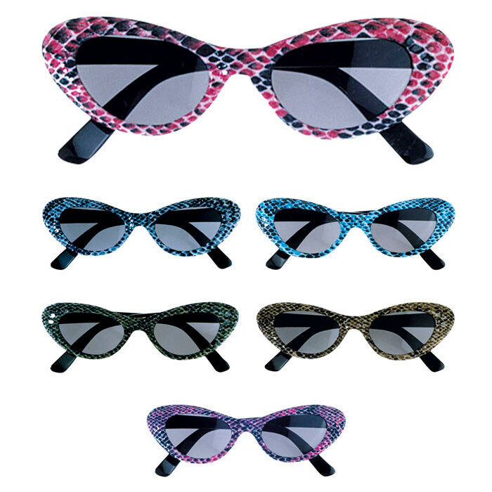 Snake Glasses With Cat Eye Lenses - 6 Colors Ass.