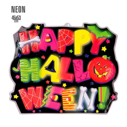 3D Neon Happy Halloween Sign 45X53 Cm