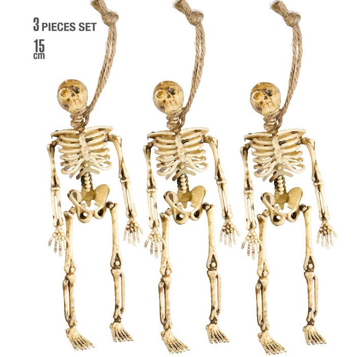 Set Of 3 Skeletons 15 Cm