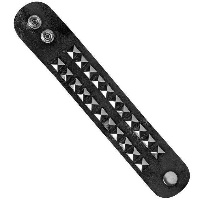 Studded Bracelet  2 Rows  Leatherlook