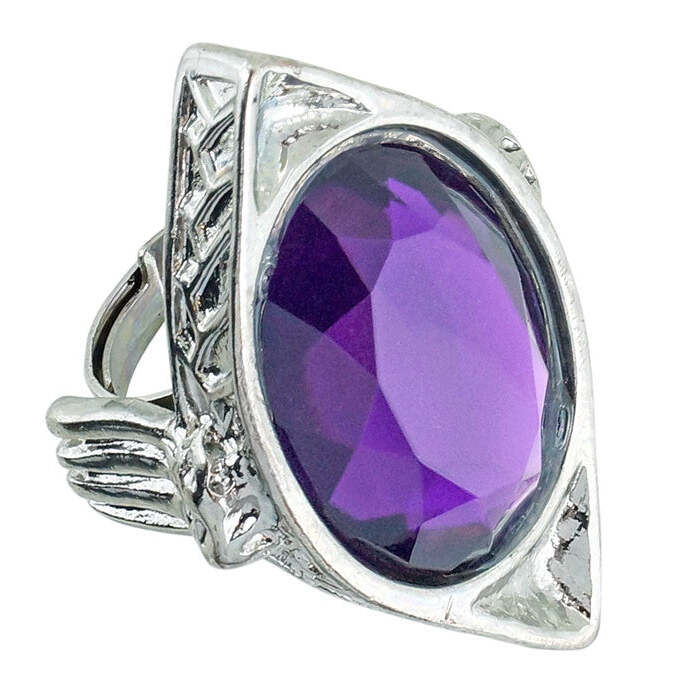 Gothic Ring With Purple Gem