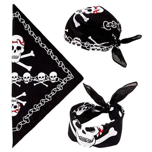 Pirate Skulls Bandana 55X55 Cm - 100% Cotton