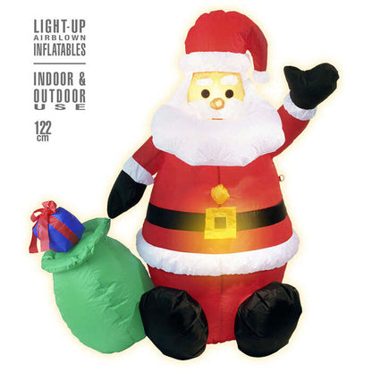 Light-Up Airblown Inflatable Santa Claus 122 Cm