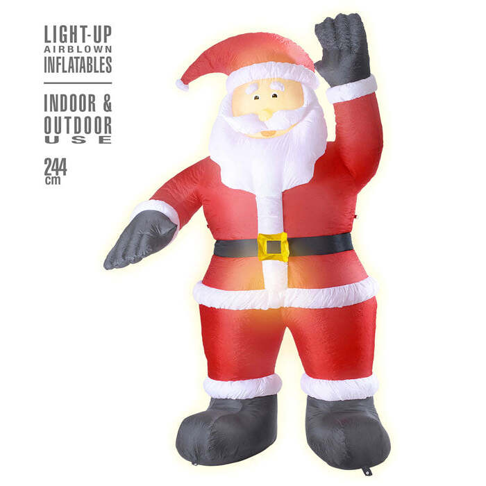 Light-Up Airblown Inflatable Santa Claus 244 Cm