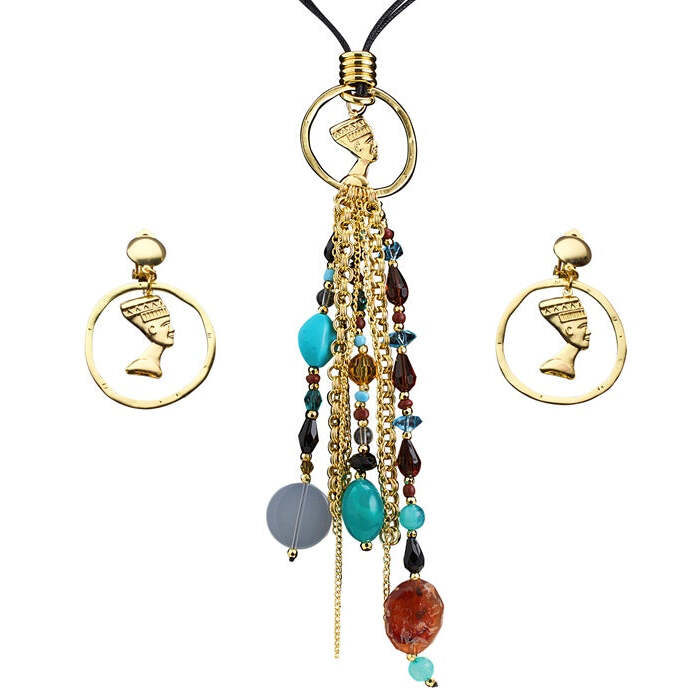 Cleopatra Necklace & Earrings Set