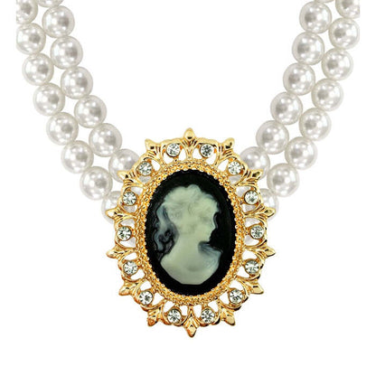 Cameo & Pearls Choker