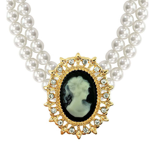 Cameo & Pearls Choker
