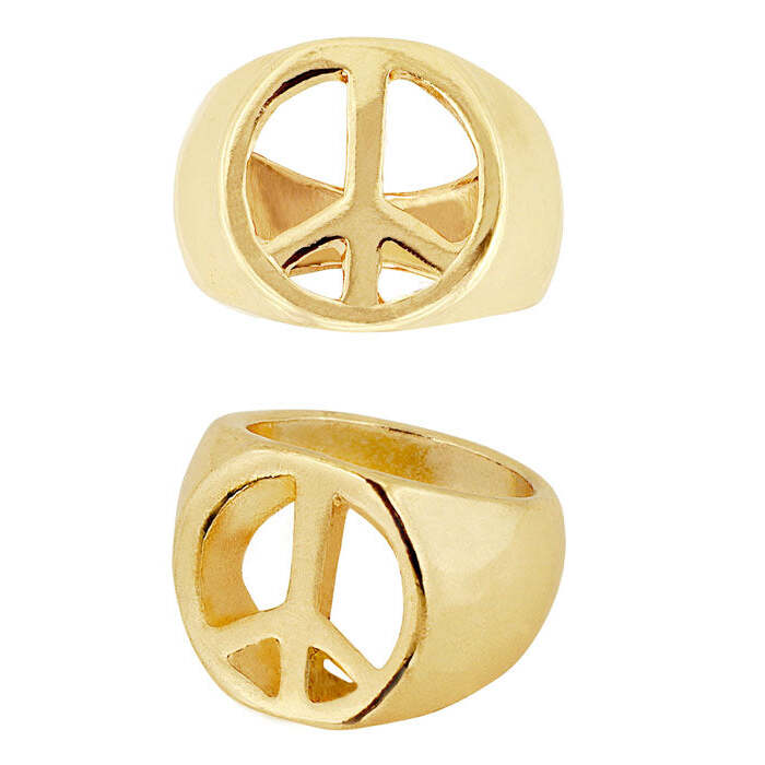 Gold Peace & Love Ring