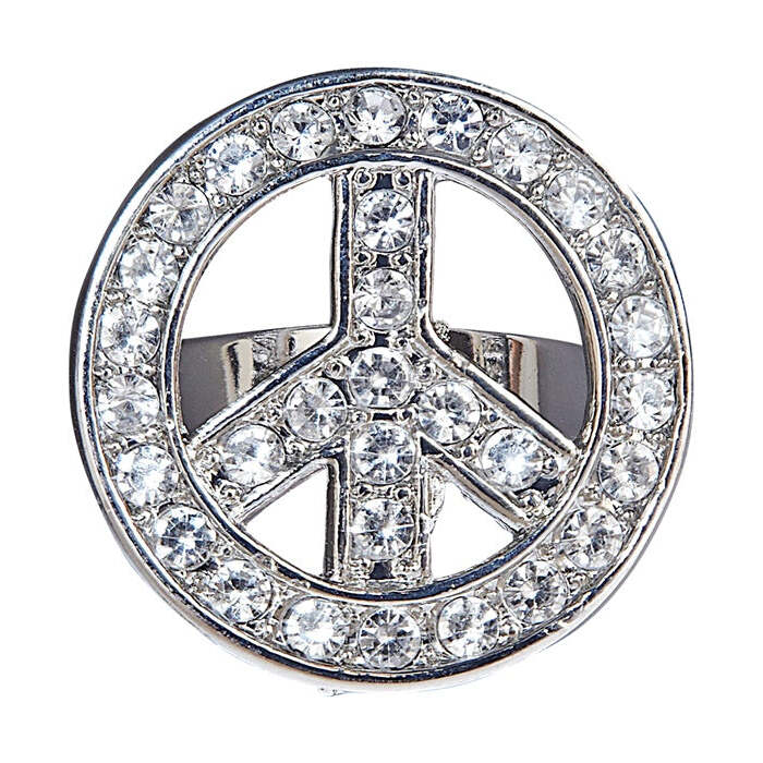 Strass Peace & Love Ring