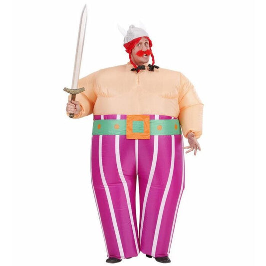 Viking  Airblown Inflatable Costume, Belt, Helmet With Plaits  