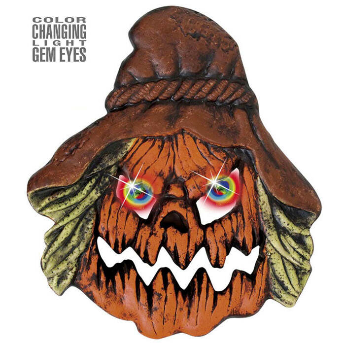 Scarecrows Pumpkin With Color Changing Light Gem Eyes 35X40 Cm
