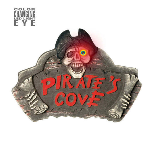 Pirate Cove Sign With Color Changing Led Light Eye 51X34 Cm